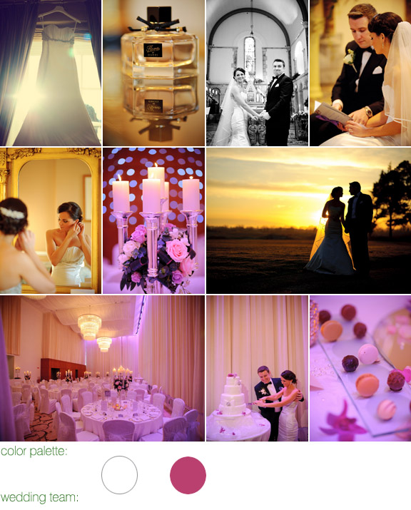 photography by: Jean Pierre Uys - real wedding - Castlemartry Resort, Ireland - white and hot pink color palette